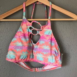 Hot Water Palm Tree Bikini Top Juniors Medium NWT